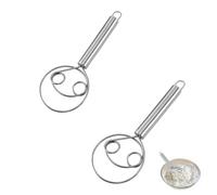 Dranng Dough Mixer Hand Tool, Handheld Stainless Steel Double Circle Flour Dough Whisk, Accessories Tool for Kitchen, for Bread, Batter, Cake, Pastry, and More (2 Piece)