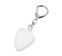 Dranvosk Clear Heart Shaped Guitar Pick Holder Keychain - Portable Guitar Pick Case for Easy Storage and Identification,Perfect for Music Classes and Guitar Players