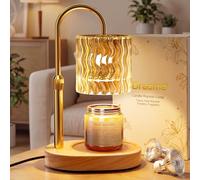 Draome Candle Warmer Lamp - Dimmable & Timer, Height Adjustable Flameless Candle Lamp with 2 Bulbs for Jar Candles, Gold Lamp Birthday Gift for Women Mum New Home Bedroom Decor House Warming Gifts