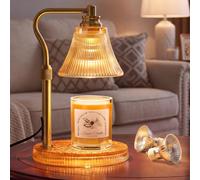 Draome Candle Warmer Lamp Gifts for Women Birthday - Dimmable & Timer, Height Adjustable Flameless Candle Lamp with 2 Bulbs, New Home Bedroom Decor Gifts for Mom and Friends (Glass-Morning Glory)
