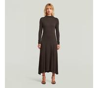 Drape Jersey Dress - Brown - Women XS