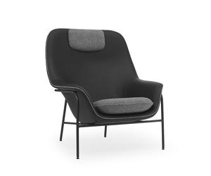 Drape Lounge Chair High with Headrest Normann Copenhagen Black - 5715396006158