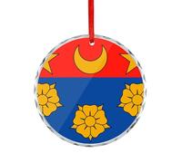 Drapeau Ville Ca Longueuil Québec Quebec Christmas Ornament Round Crystal Glass Xmas Tree Hanging Decor for Home Holiday