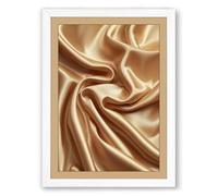 Draped Luxe Fabric Minimalist Framed Wall Art Print A1 (84.1×59.4cm) White, Wall Decor for Living Room, Bedroom, Office & Home, Ready to Hang, Art Gift