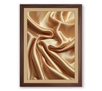Draped Luxe Fabric Minimalist Framed Wall Art Print A2 (59.4×42cm) Walnut, Wall Decor for Living Room, Bedroom, Office & Home, Ready to Hang, Art Gift