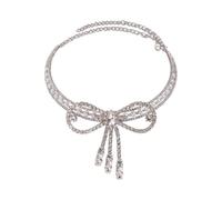 Draped with diamonds, this beaded fringed necklace exudes an elegant, fashionable and sophisticated vibe