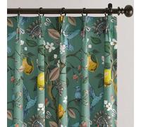 Drapenova Sage Green Curtains for Living Room Bedroom Aesthetic Unique Rustic Pinch Pleated Drapes Cottagecore Floral Flower Printed Modern Farmhouse Window Treatment 63 Inch Length 2 Panels