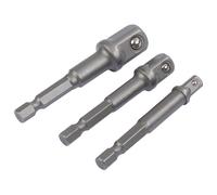 Draper 00005 Socket Adaptor Set 1/4in Hex. X 1/4in 3/8in & 1/2in Sq. Dr. (3 Piece) per set