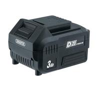 Draper 20V D20 Lithium Ion Battery - 3.0AH, Black