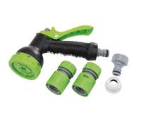 Draper 7 Pattern Hose Pipe Spray Gun | 5 Piece Gardening Kit | 1/2" Connection Attachments Compatible | Watering & Cleaning Tools| 00801