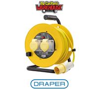 Draper 02124 110V Twin Extension Cable Reel 25m