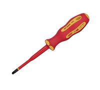 Draper 02256 XP1000 VDE Slimline PZ/SL Type Screwdriver, No.2 x 100mm,Red and Yellow