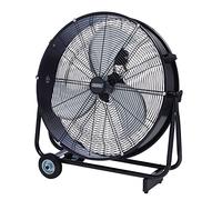 Draper 03365 110V Drum Fan, 24"/610mm, 125W, Fan for Commercial, Office, Warehouse, Silver and Black