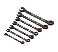 Draper Expert Hi-Torq® Metric Reversible Ratchet Combination Spanner Set Black (7 Piece) Pk 7 03911
