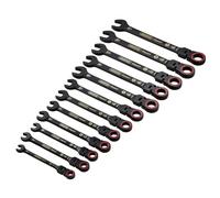 Draper Combination Spanner Set 03929 Expert HI-TORQ – Metric, Flexible Head Ratchet – Black (12pc)