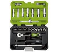 Draper 04463 Metric Socket Set, 1/4" Sq. Dr., Green (25 Piece)