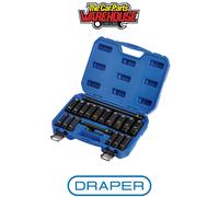 Draper 04577 HI-TORQ Metric Deep Impact Socket Set, 1/2" Sq. Dr. (19 Piece)