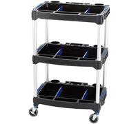 Draper 3 Shelf Trolley Black / Silver