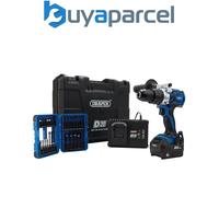 04790 D20 20V Brushless Combi Drill Kit & Draper Expert Impact Screwdriver Bit Set (26 Piece)