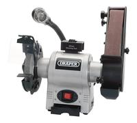 Draper 05096 150mm 370W 230V Bench Grinder with Sanding Belt and Worklight