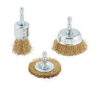 Draper 07435 Brassed Steel Crimped Wire Brush Set (3 Piece)