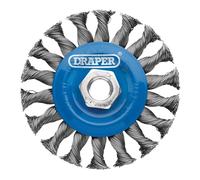 Draper 08055 Steel Twist-Knot Flat Wire Wheel Brush, 100mm, M14