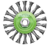 Draper Stainless-Steel Twist-Knot Flat Wire Wheel Brush 115Mm M14 each 1 08061