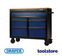 Draper Bunker Workbench Roller Tool Cabinet, 7 Drawer, 41", Blue 08222