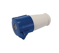 Draper 08961 230V Site Socket, 32A, Springhinged lid, 200-250V, IP44 Splashproof, Blue