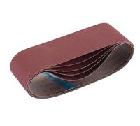 Draper 09246 Cloth Sanding Belt, 75 x 533mm, Assorted Grit (Pack of 5)