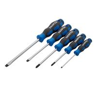 Soft Grip Screwdriver Set, 3 x Plain Slot, 2 x PZ TYPE (5 Piece)
