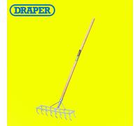 Draper 09994 Long Handled Steel Harrow Rake/Scarifier Galv.