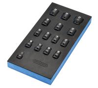 Draper 1/2"D Metric Impact Socket Set in EVA Insert Tray 1/2" 15 Piece 63415