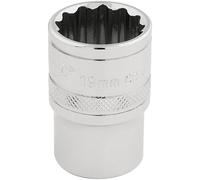 Draper Expert HI-TORQ® 1/2" 19mm Square Drive Socket | 12 Point Metric Socket | Chrome Vanadium Steel Wrench Accessory | 33231