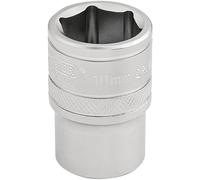Draper Hexagon Socket, 1/2" Drive, Satin Finish, 18mm Metric