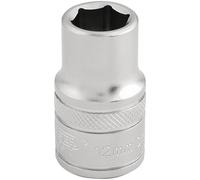 Draper Hexagon Socket 16601 1/2" Drive Satin Finish Metric 12mm