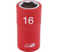 Draper 1/2" Drive VDE Fully Insulated Hexagon Socket Metric 1/2" 16mm