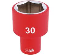 Draper Fully Insulated Vde Socket, 1/2" Sq. Dr., 30mm 32000