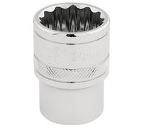 Draper 1/2" Square Drive Hi-Torq 12 Point Socket 20mm 33289