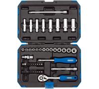 Draper 1/4" 47 Piece Square Drive Metric Socket Set | Micrometre Reversible Han