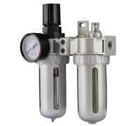 Draper 1/4" BSP Combined Filter Regulator Lubricator Unit Polished Silver Finish