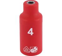 Draper 1/4" Drive VDE Fully Insulated Hexagon Socket Metric 1/4" 4mm