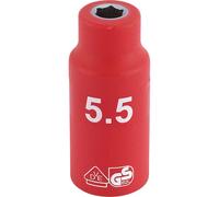 Draper 1/4" Drive VDE Fully Insulated Hexagon Socket Metric 1/4" 5.5mm