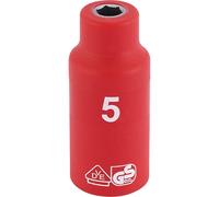 Draper 1/4" Drive VDE Fully Insulated Hexagon Socket Metric 1/4" 5mm