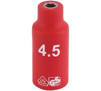 Draper 1/4" Drive VDE Fully Insulated Hexagon Socket Metric 1/4" 4.5mm