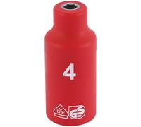 Draper 1/4" Drive VDE Fully Insulated Hexagon Socket Metric 1/4" 4mm