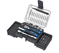 Draper 1/4" Ratchet Socket Set With Screwdriver Bits 92 Piece Boxed 27785