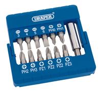 Draper 1/4" Screwdriver and Magnetic Bit Holder Set 13 Piece Standard 82392