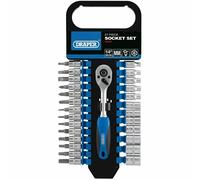 Draper 1/4in Drive 27 Piece Combined Metric Socket Set & Socket Bit Set 16370