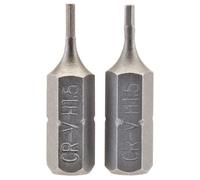 Draper 1.5mm 1/4" Hex. Hexagonal Insert Bit 25mm Long X 2 63944